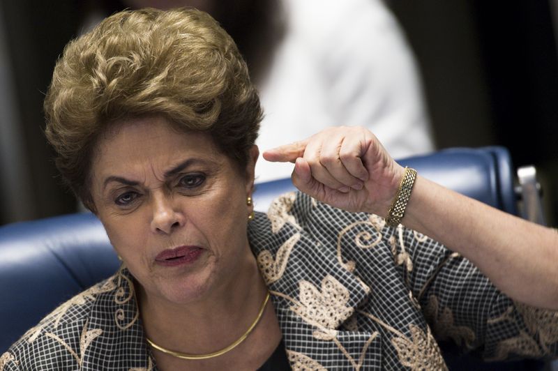 Brasília - A presidenta afastada, Dilma Rousseff, faz sua defesa durante sessão de julgamento do impeachment no Senado (Marcelo Camargo/Agência Brasil)