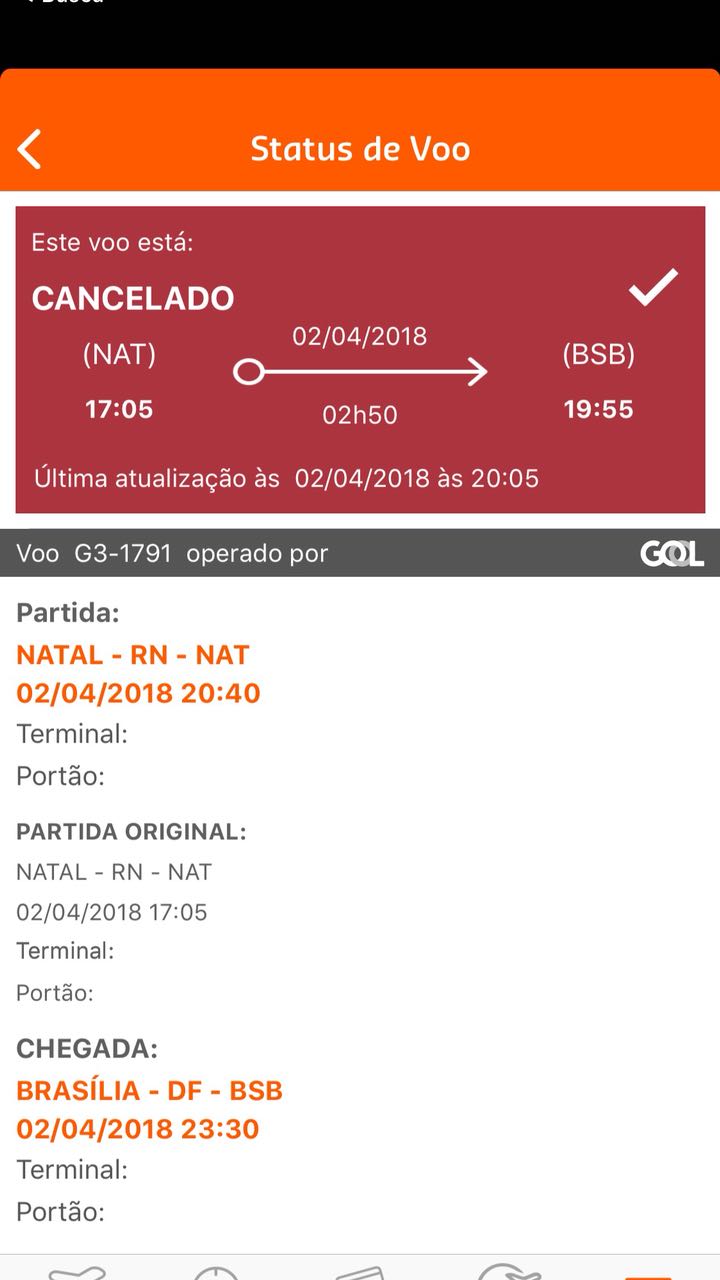 Avião da Gol Brasília / Natal apresenta problemas e voo é cancelado após 3  horas de horário previsto para decolagem - DIÁRIO NACIONAL