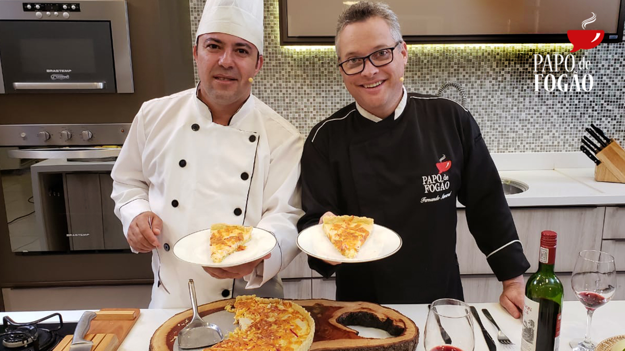 PAPO DE FOGÃO Chef Marcelo Araújo prepara quiche de palmito com queijo