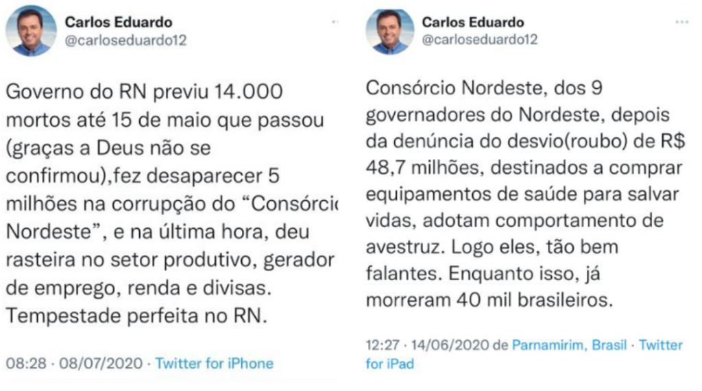ca3 Ataques de Carlos Eduardo contra Fátima prometem constranger: “Insensível, incompetente, cometeu crime, fez desaparecer 5 milhões”