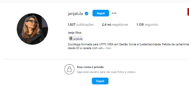 44 Janja tranca perfil no Instagram após ser alvo de críticas