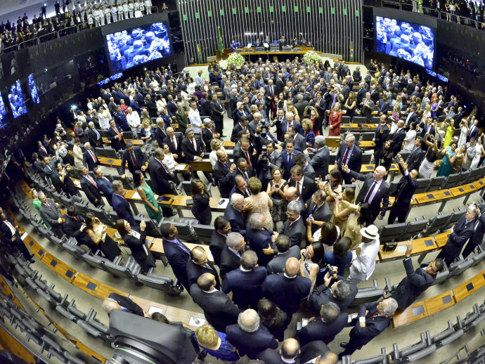 Plenário da Câmara dos Deputados durante solenidade de posse da Presidente da República, Dilma Rousseff - 01/01/2015